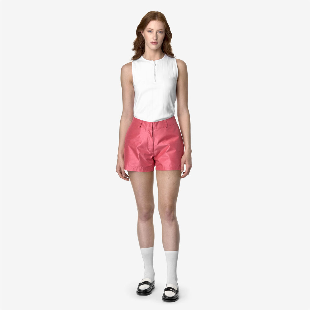 Shorts Woman SHORY SHANTUNG - LIKE 2L Sport  Shorts PINK CAMELIA SHANTUNG Dressed Back (jpg Rgb)		