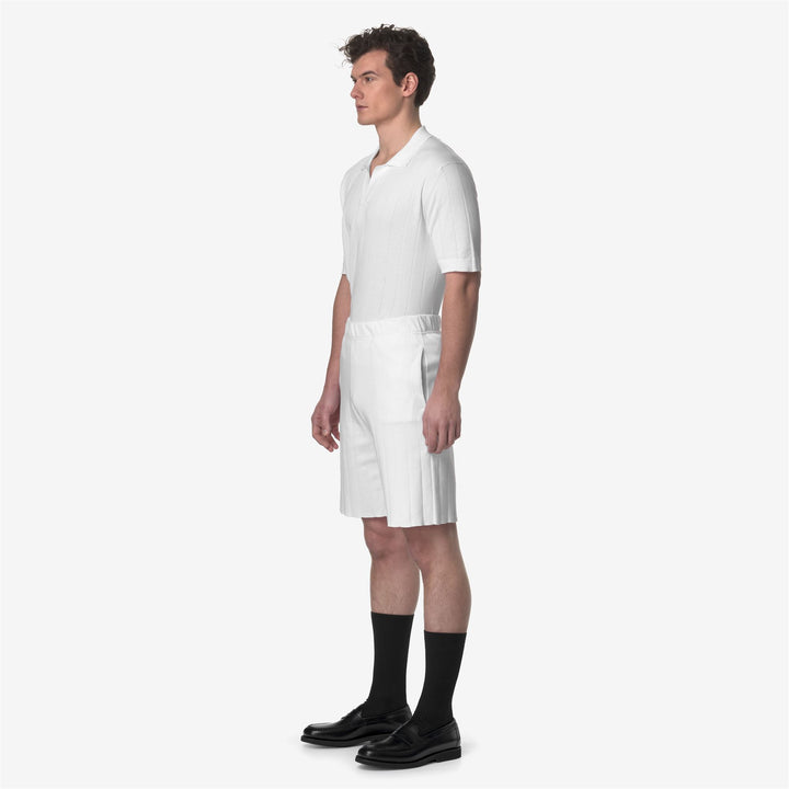 Shorts Unisex LEOBEN KNITTED Sport  Shorts WHITE Detail (jpg Rgb)			