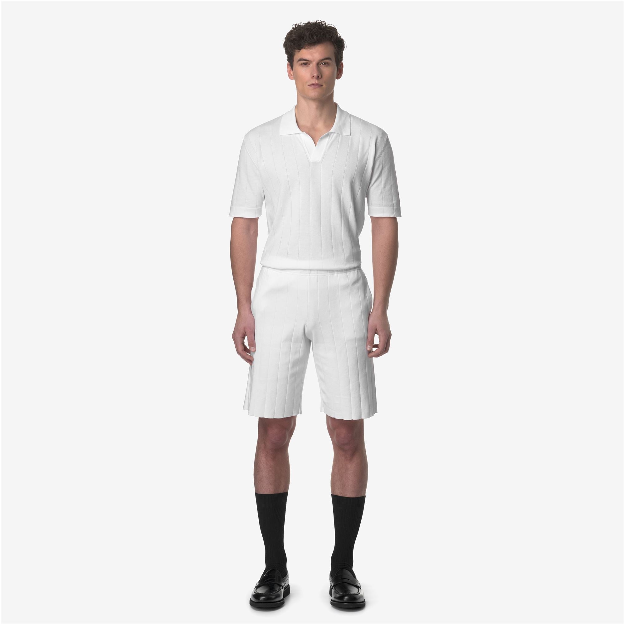 Shorts_UNISEX_LEOBEN KNITTED_Sport Shorts_White - Commercial 4