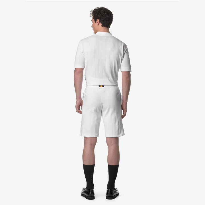 Shorts Unisex LEOBEN KNITTED Sport  Shorts WHITE Dressed Front Double		