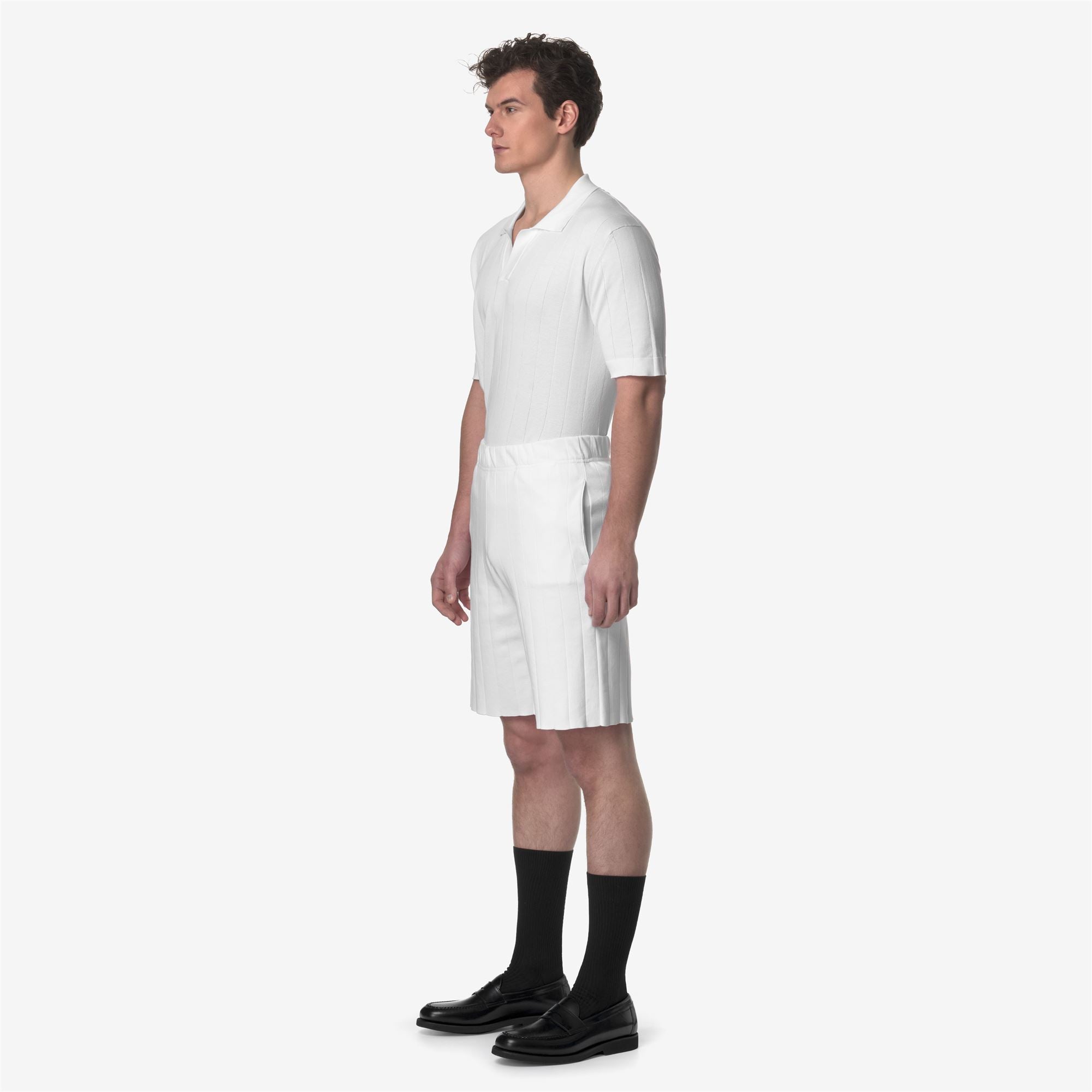 Shorts_UNISEX_LEOBEN KNITTED_Sport Shorts_White - Commercial 5