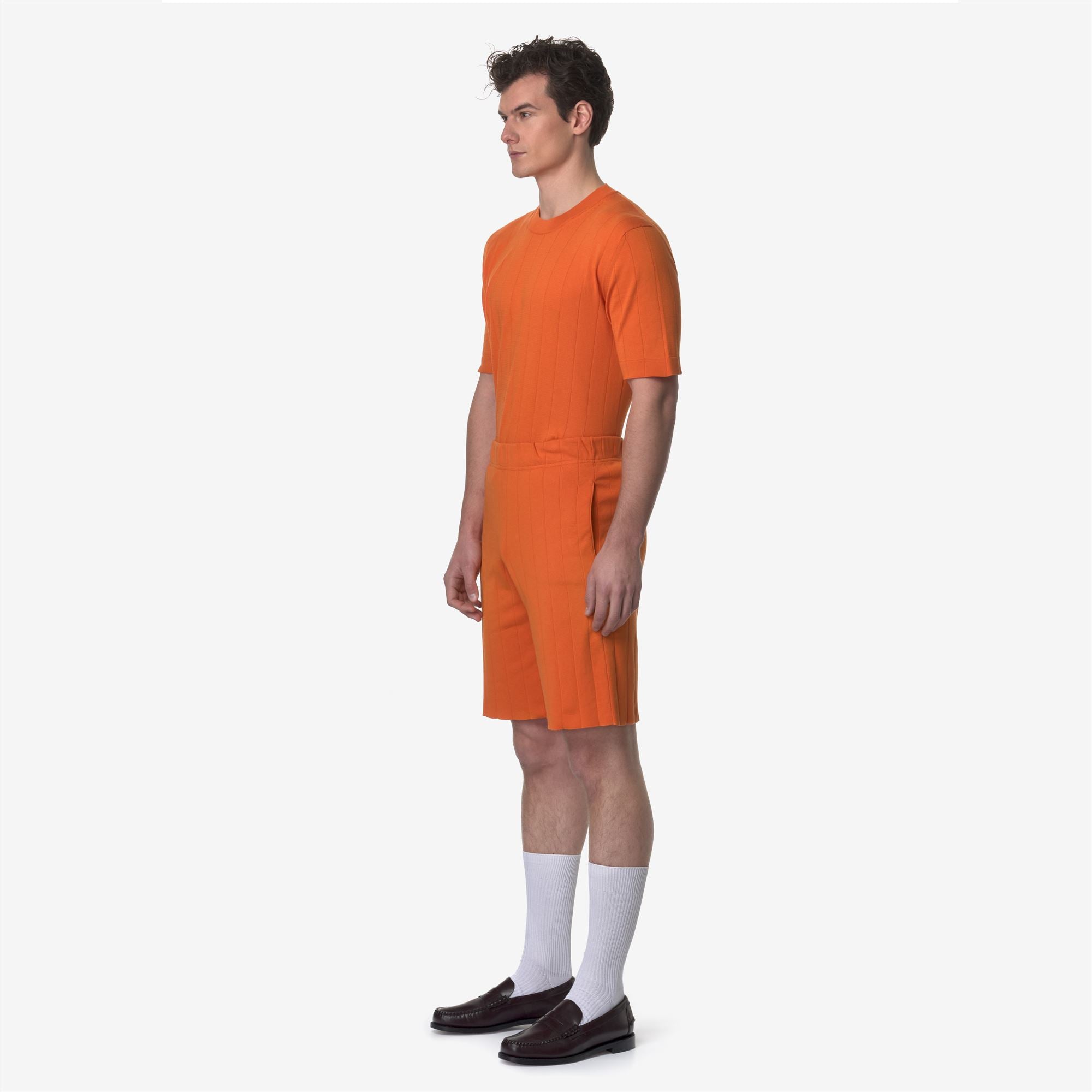Shorts_UNISEX_LEOBEN KNITTED_Sport Shorts_Orange - Commercial 5