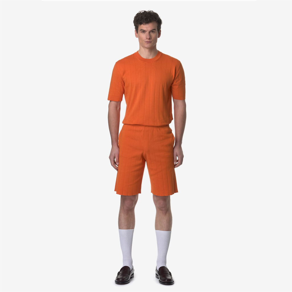 Shorts_UNISEX_LEOBEN KNITTED_Sport Shorts_Orange - Commercial 4