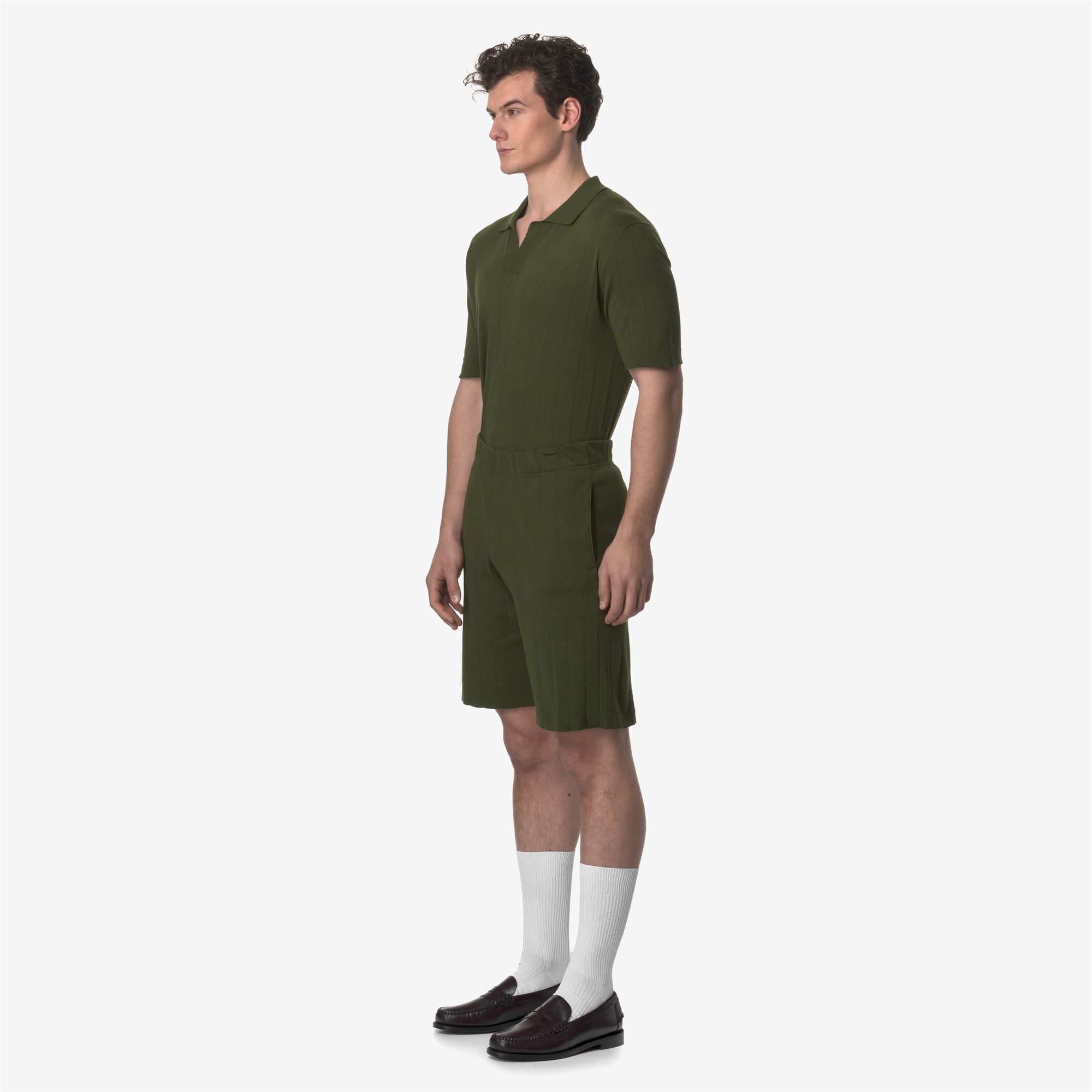 Shorts_UNISEX_LEOBEN KNITTED_Sport Shorts_GREEN SPHAGNUM - Commercial 5