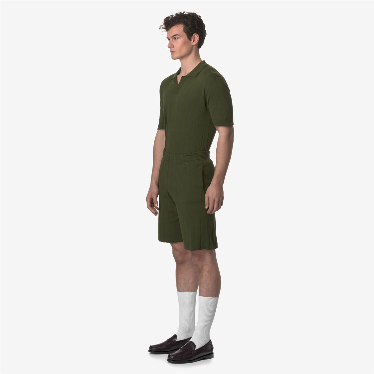 Shorts_UNISEX_LEOBEN KNITTED_Sport Shorts_GREEN SPHAGNUM - Commercial 5