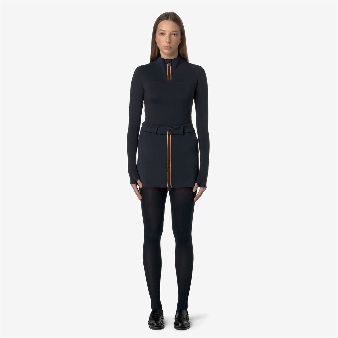 Gonna Mini Scuba Slim Fit Donna Grigia Nera con Chiusura a Zip main