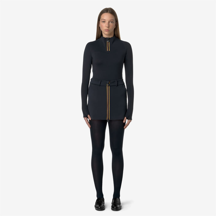 Gonna Mini Scuba Slim Fit Donna Grigia Nera con Chiusura a Zip 3