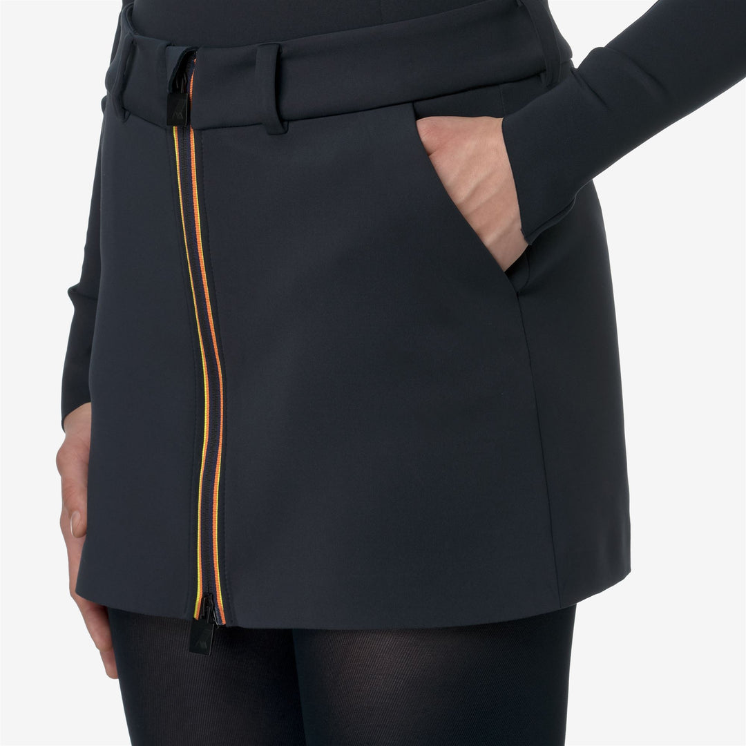 Gonna Mini Scuba Slim Fit Donna Grigia Nera con Chiusura a Zip main