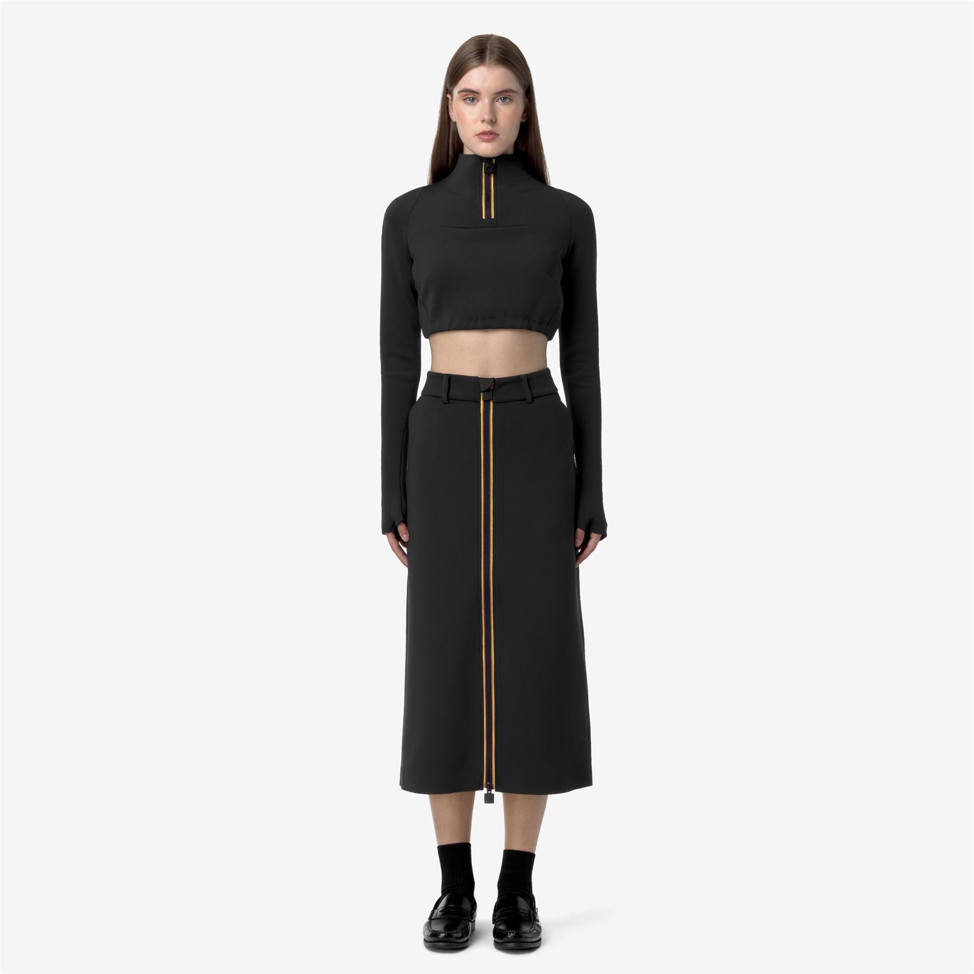 Skirts_WOMAN_MARALIE SCUBA_Long_Black Ash - Commercial 4