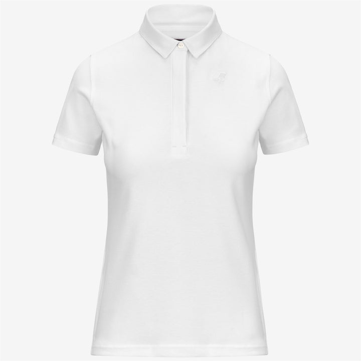Camisa polo de piqué elástica gris y blanca para mujer casual 5