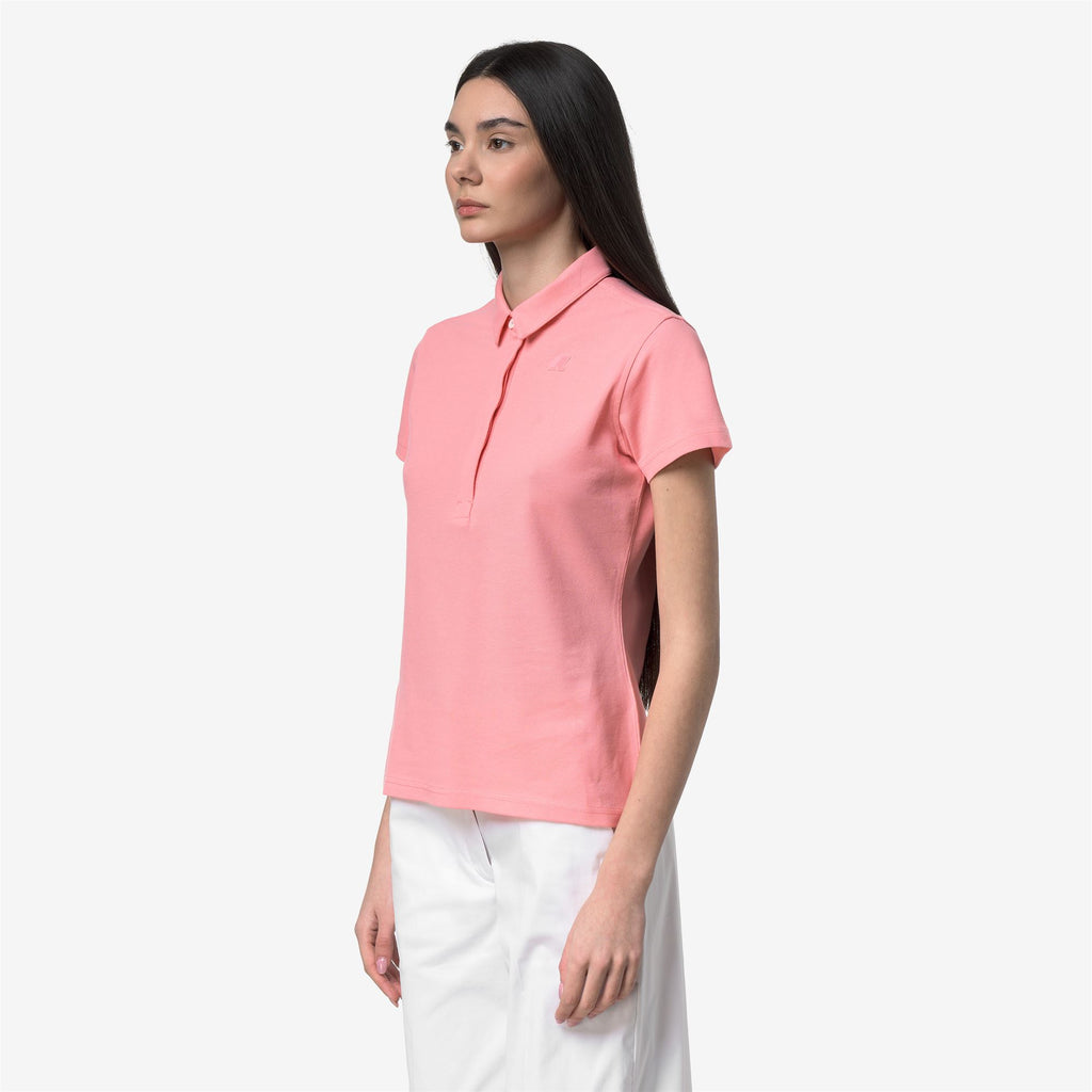 Polo Shirts_Woman_AMEDEA PIQUE SLIM_Polo_Pink Geranium - Commercial 5