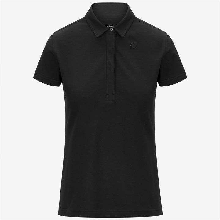 Camisa polo de piqué elástica negra y gris para mujer casual 5