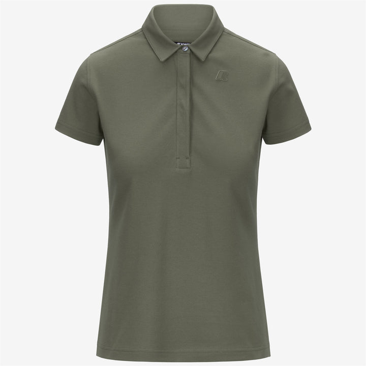 Polo de mujer en piqué elástico verde líquen para uso casual 5