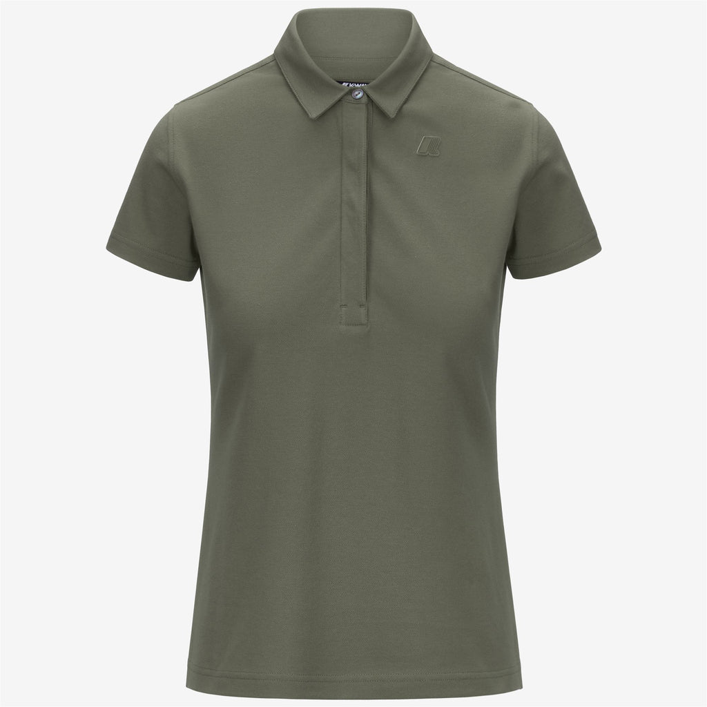 Polo Shirts_WOMAN_AMEDEA PIQUE_Polo_Green Lichen - Commercial 1