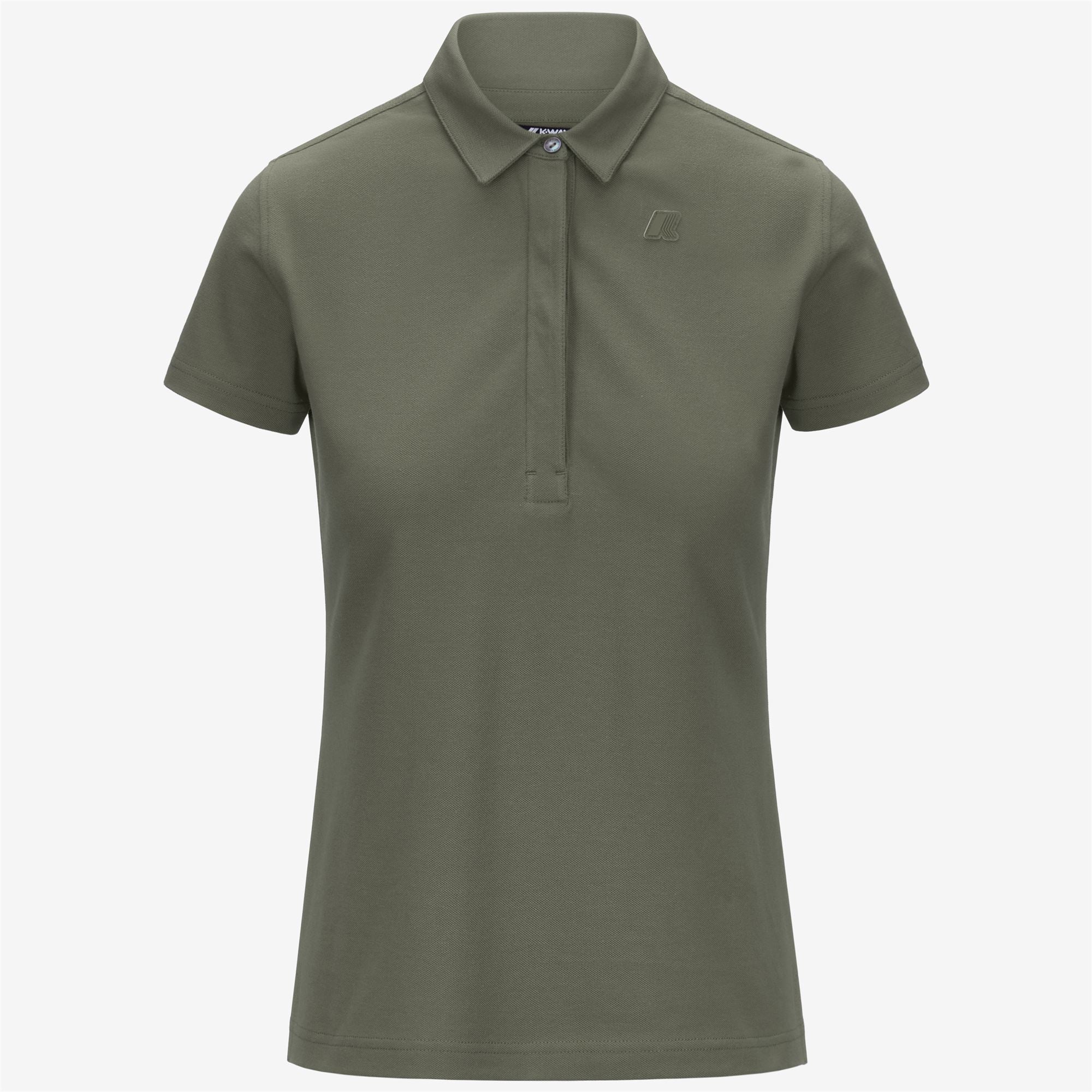 Polo Shirts_WOMAN_AMEDEA PIQUE_Polo_Green Lichen - Commercial 1