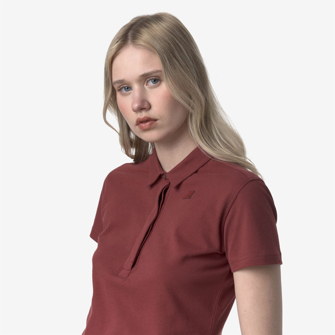 Polo Shirt Piqué Stretch Rossa Donna per Abbigliamento Casual Urbano main