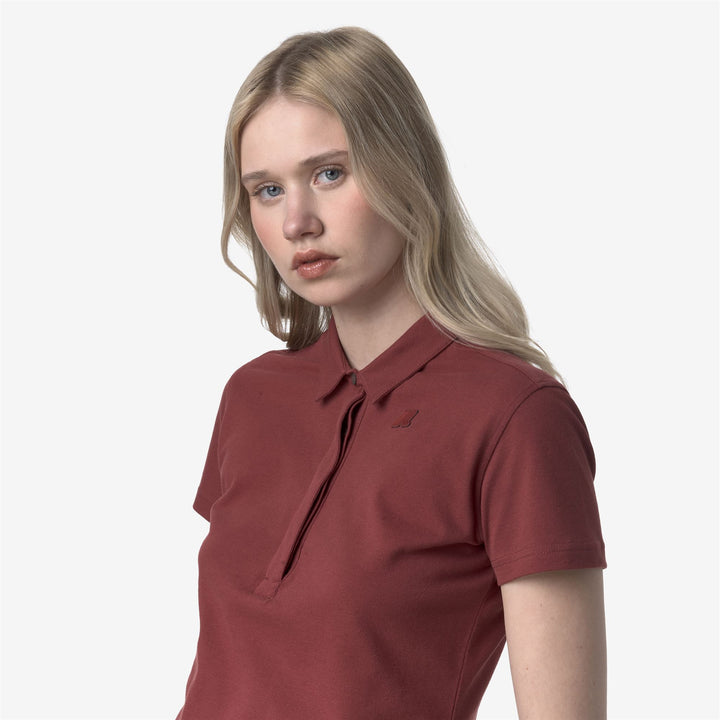 Polo Shirt Piqué Stretch Rossa Donna per Abbigliamento Casual Urbano 2