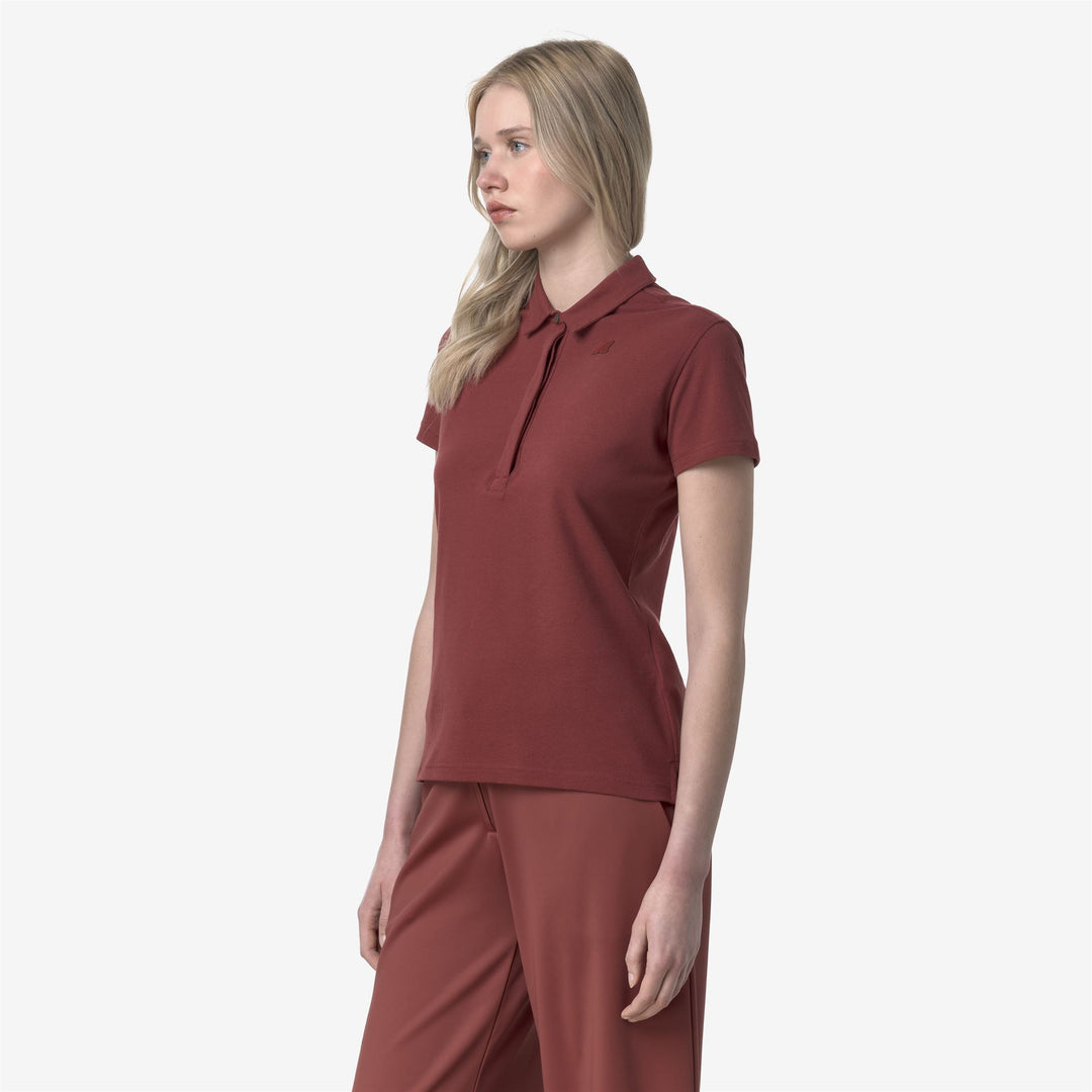 Polo Shirt Piqué Stretch Rossa Donna per Abbigliamento Casual Urbano main