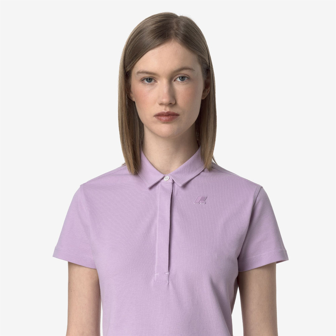 Camisa Polo de Piqué Stretch Violeta Lila para Mujer Casual main