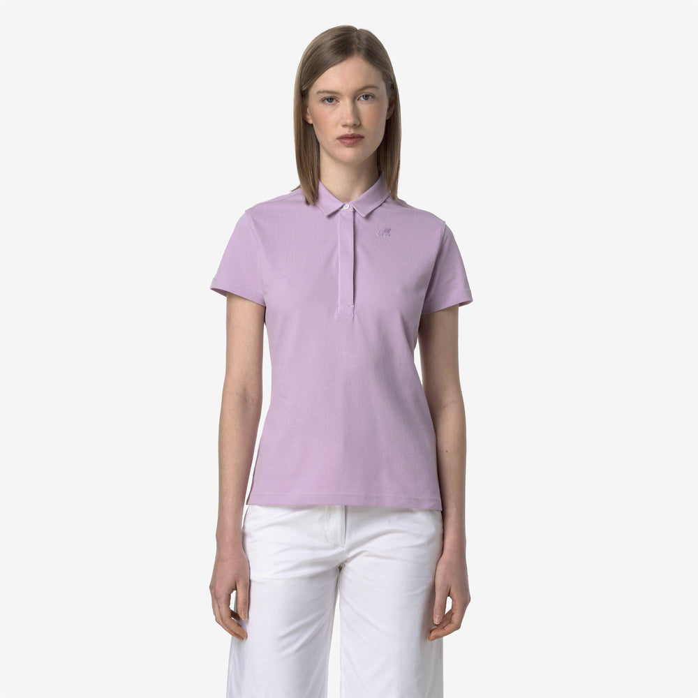 Lilac Violet Women's Stretch Piqué Polo Shirt for Casual Wear 02