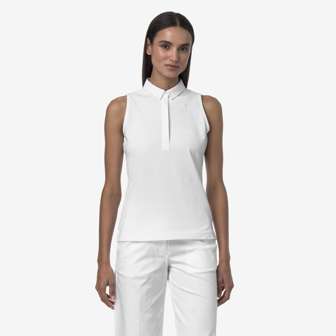 Polo Donna Stretch Piqué Grigia e Bianca per Abbigliamento Casual main