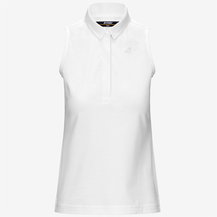 Camisa polo de piqué elástica gris y blanca para mujer casual 5