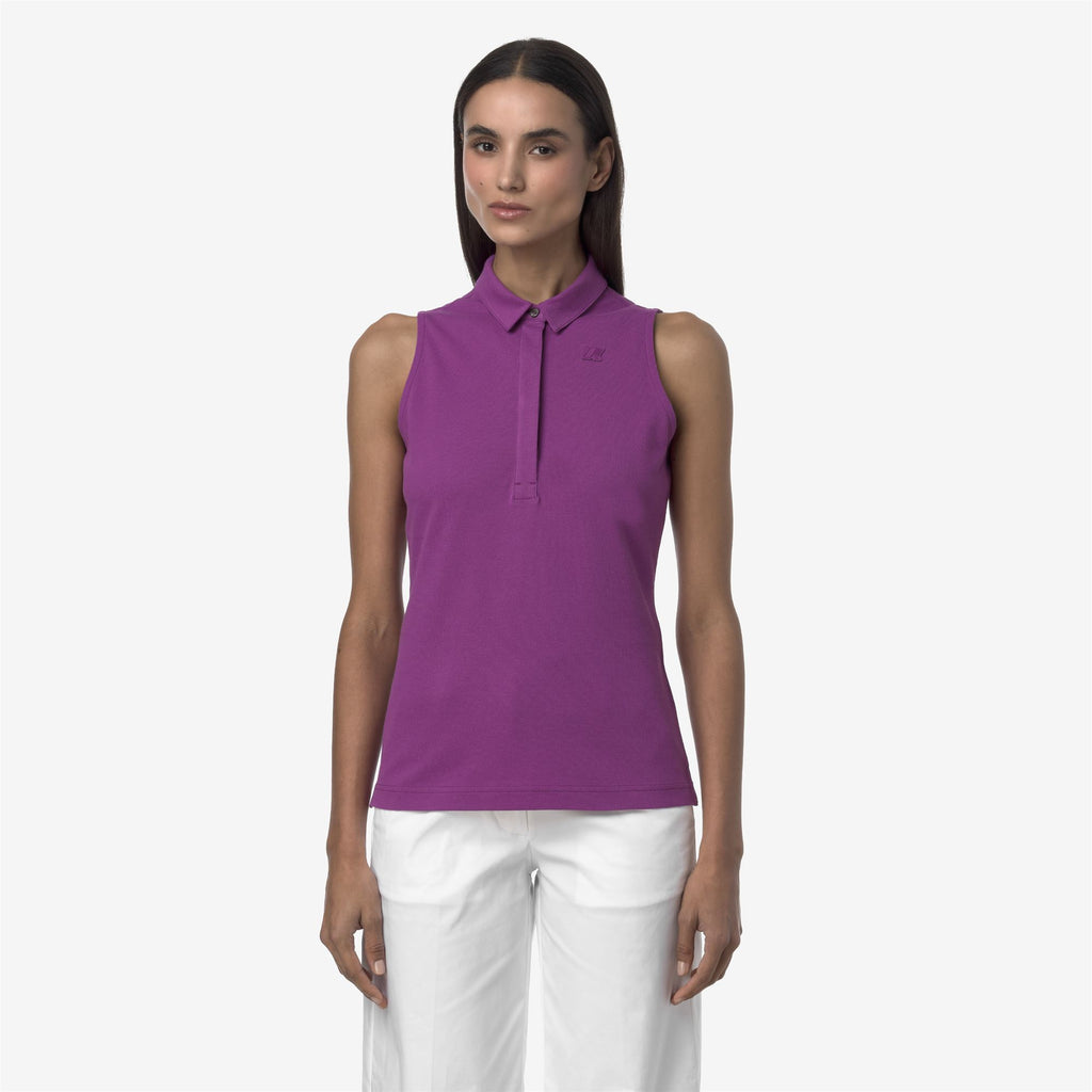 Polo Shirts_WOMAN_ADOUR PIQUE_Polo_Violet - Commercial 4