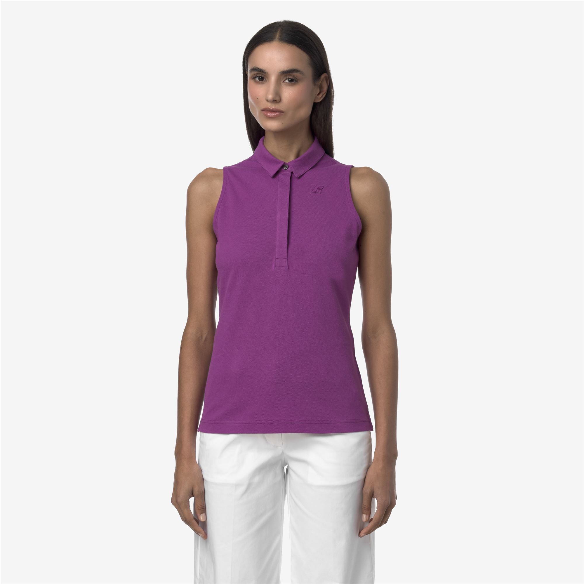 Polo Shirts_WOMAN_ADOUR PIQUE_Polo_Violet - Commercial 4