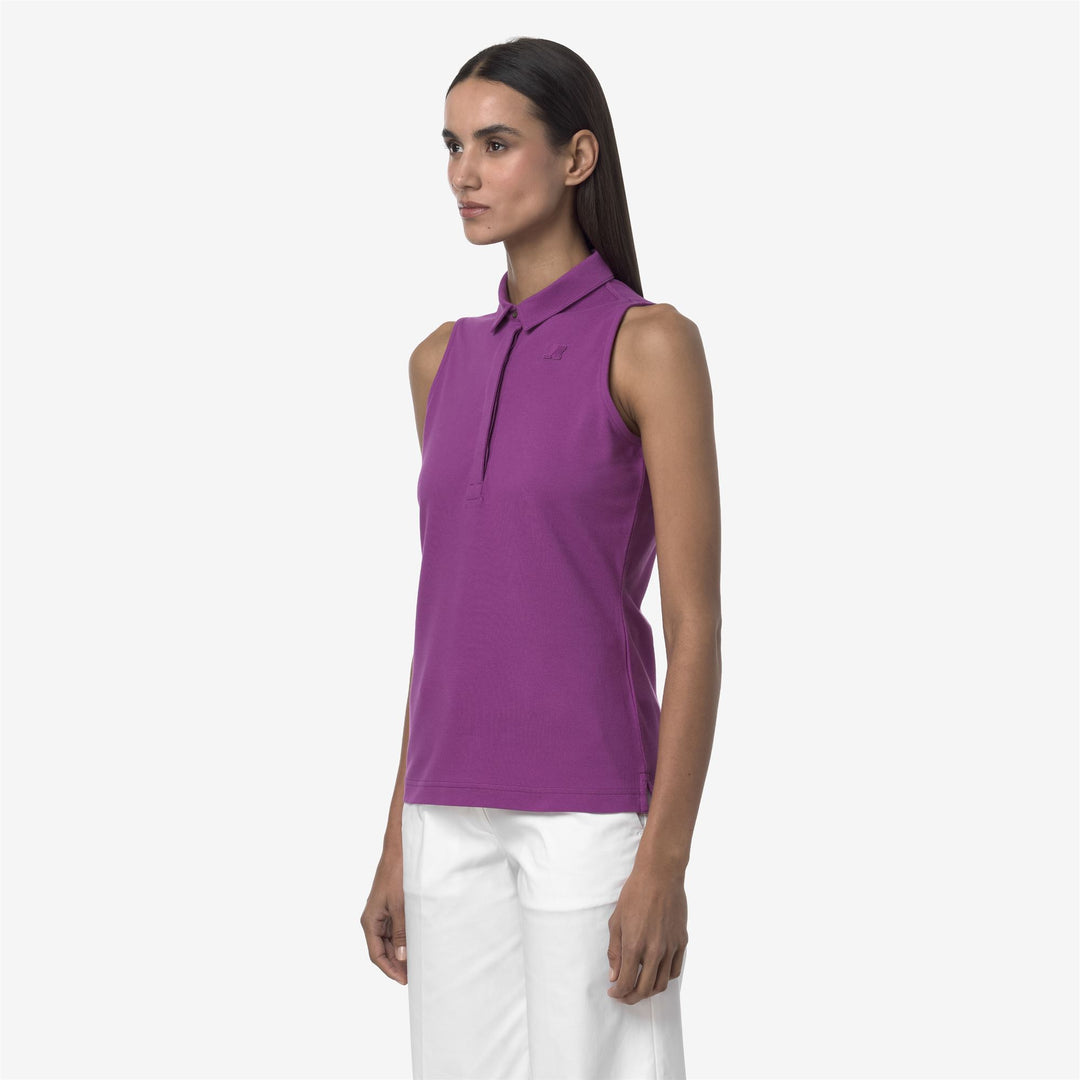 Camisa Polo de Piqué Elástica Violeta para Mujer Casual main