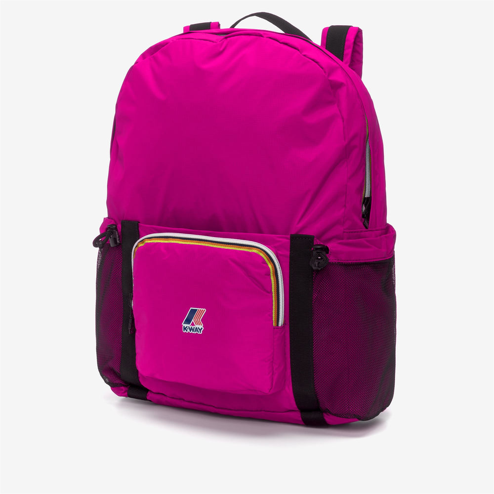 Bags Unisex LE VRAI 3.0 MICHEL Backpack PINK INTENSE Dressed Front (jpg Rgb)	