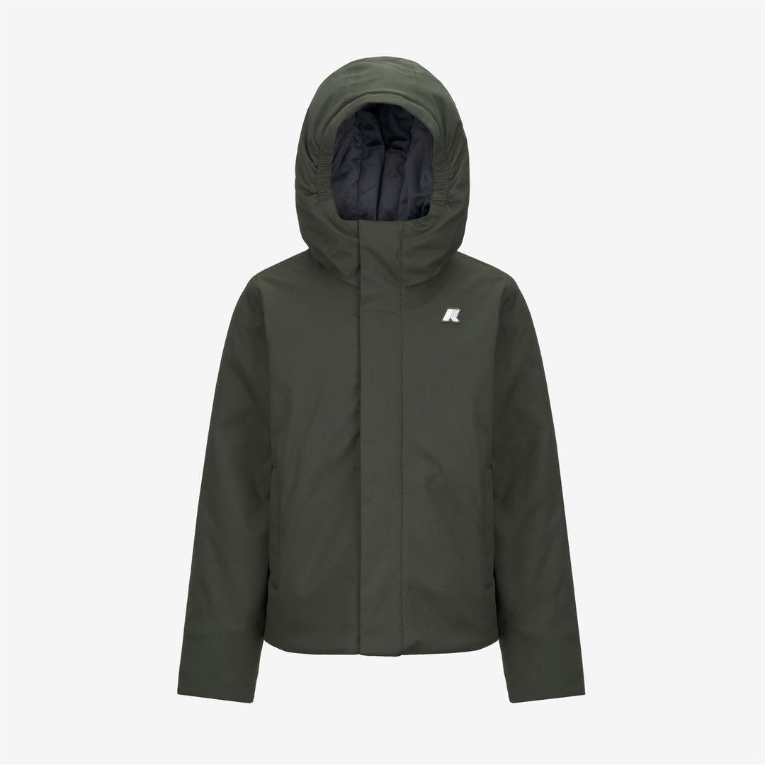 Grey Green Boys' Warm Short Jacket with Water-Resistant Fabric main