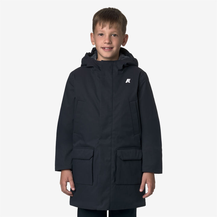 Blue Boy's Mid-Length Waterproof Jacket with Lightweight Padding 3