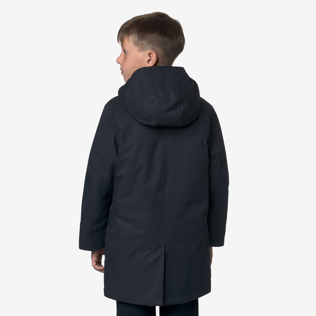 Blue Boy's Mid-Length Waterproof Jacket with Lightweight Padding main