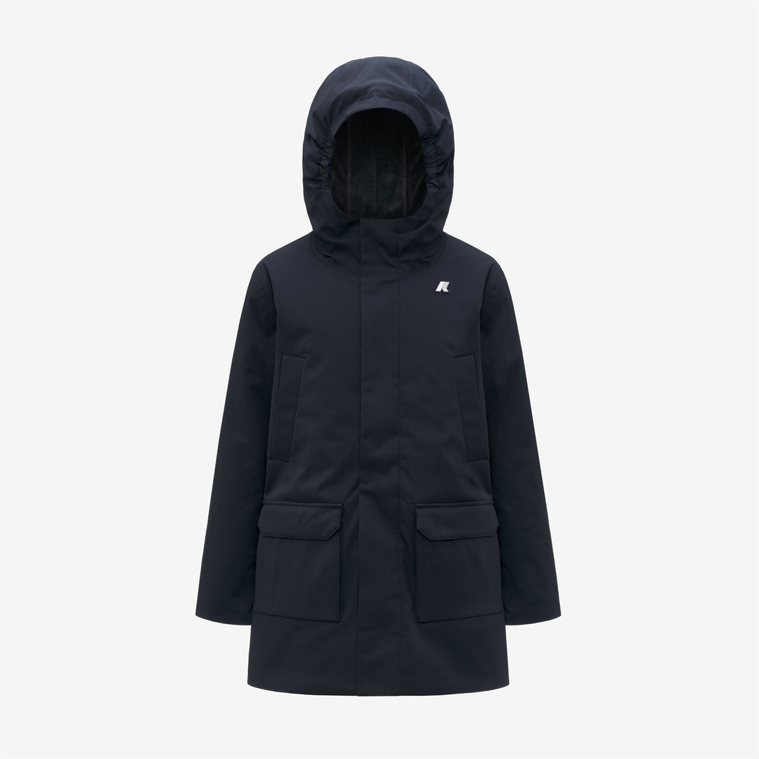 Blue Boy's Mid-Length Waterproof Jacket with Lightweight Padding 01