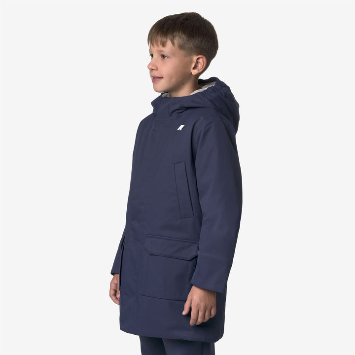 Deep cobalt blue Boy's Mid Jacket with Waterproof Padding 4