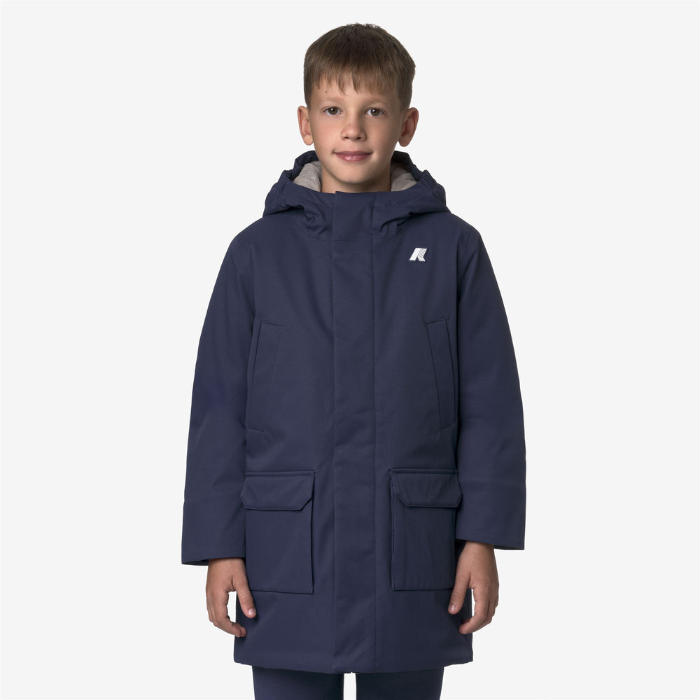 Deep cobalt blue Boy's Mid Jacket with Waterproof Padding 02