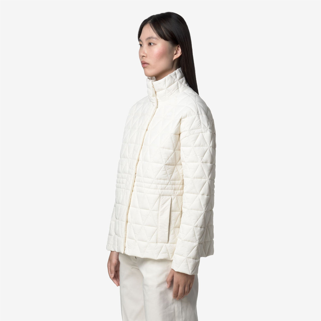 White Women's Mid-Length Quilted Jacket with Primaloft Padding main