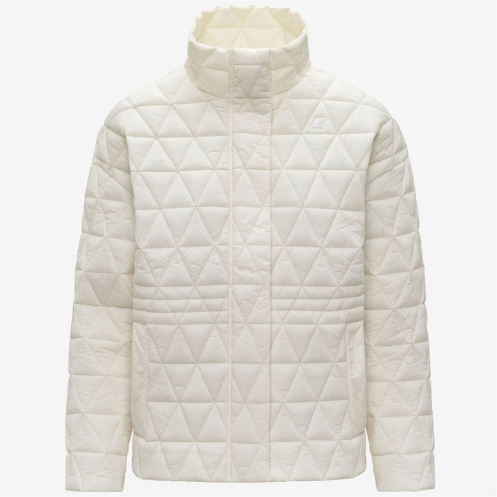 White Women's Mid-Length Quilted Jacket with Primaloft Padding 1