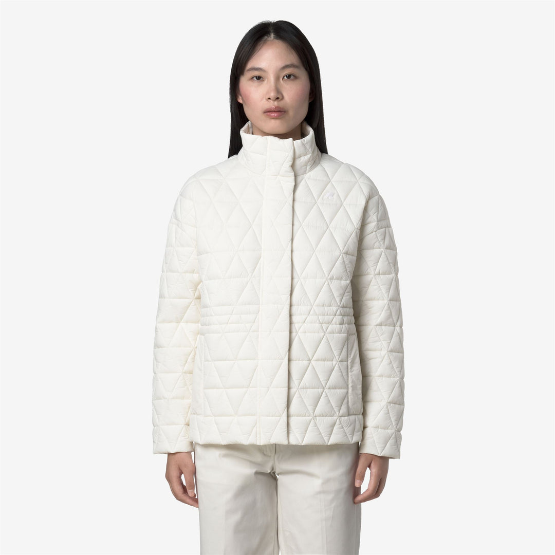 White Women's Mid-Length Quilted Jacket with Primaloft Padding main
