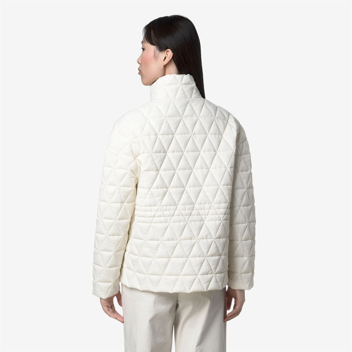 White Women's Mid-Length Quilted Jacket with Primaloft Padding 5