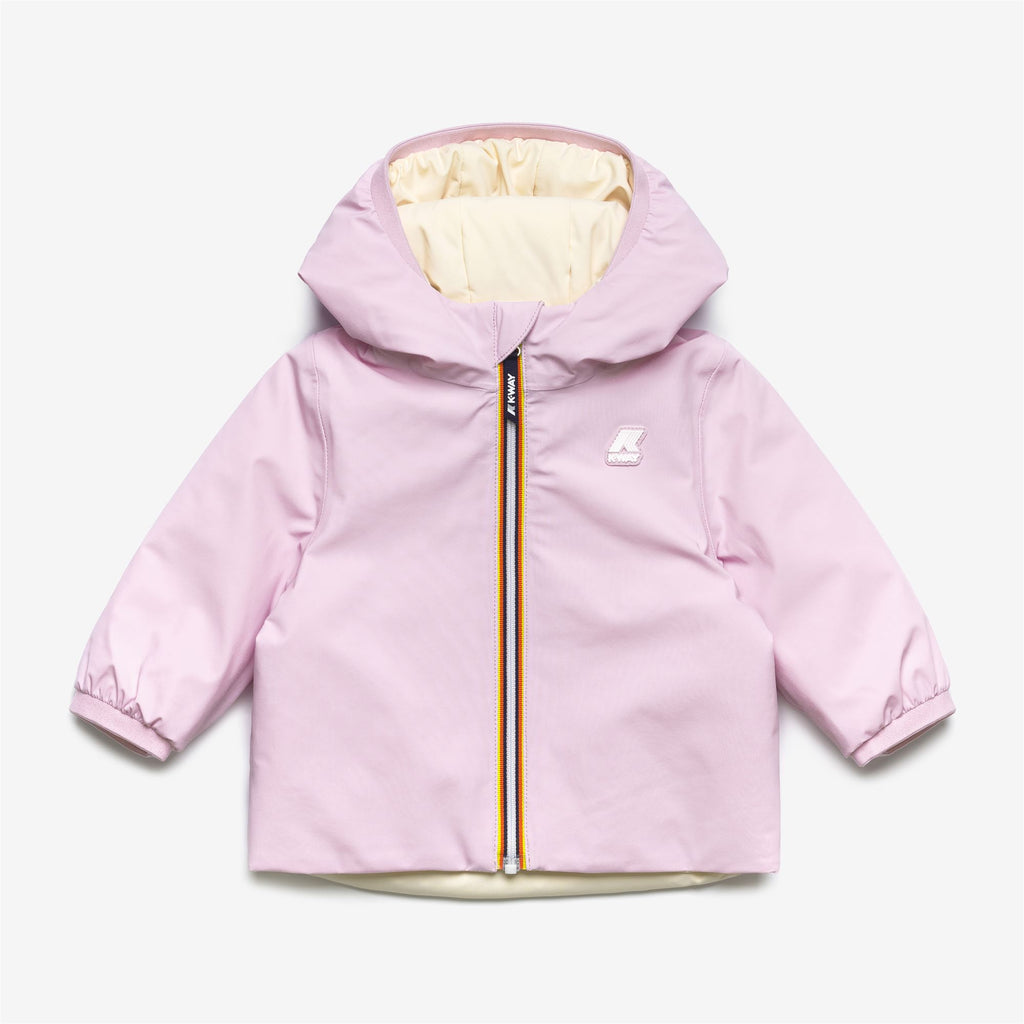 Jackets_Kid unisex_E. JACK ST WARM DOUBLE_Short_Pink Rose - Beige Shortbread - Commercial 1