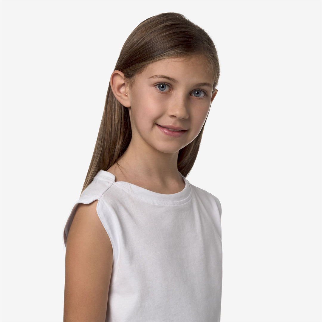 T-Shirt Estiva Relaxed Fit per Ragazze Grigia e Bianca main