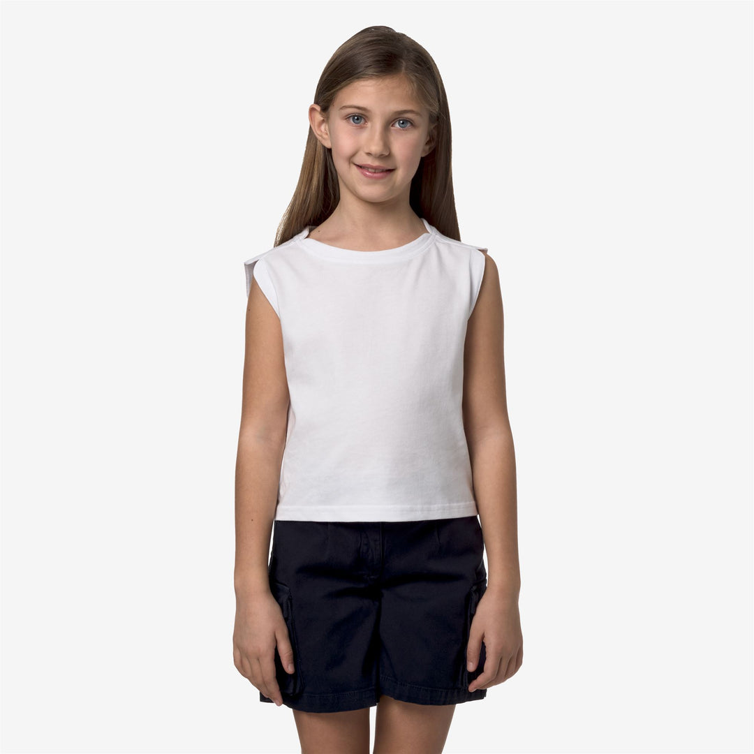 T-Shirt Estiva Relaxed Fit per Ragazze Grigia e Bianca main