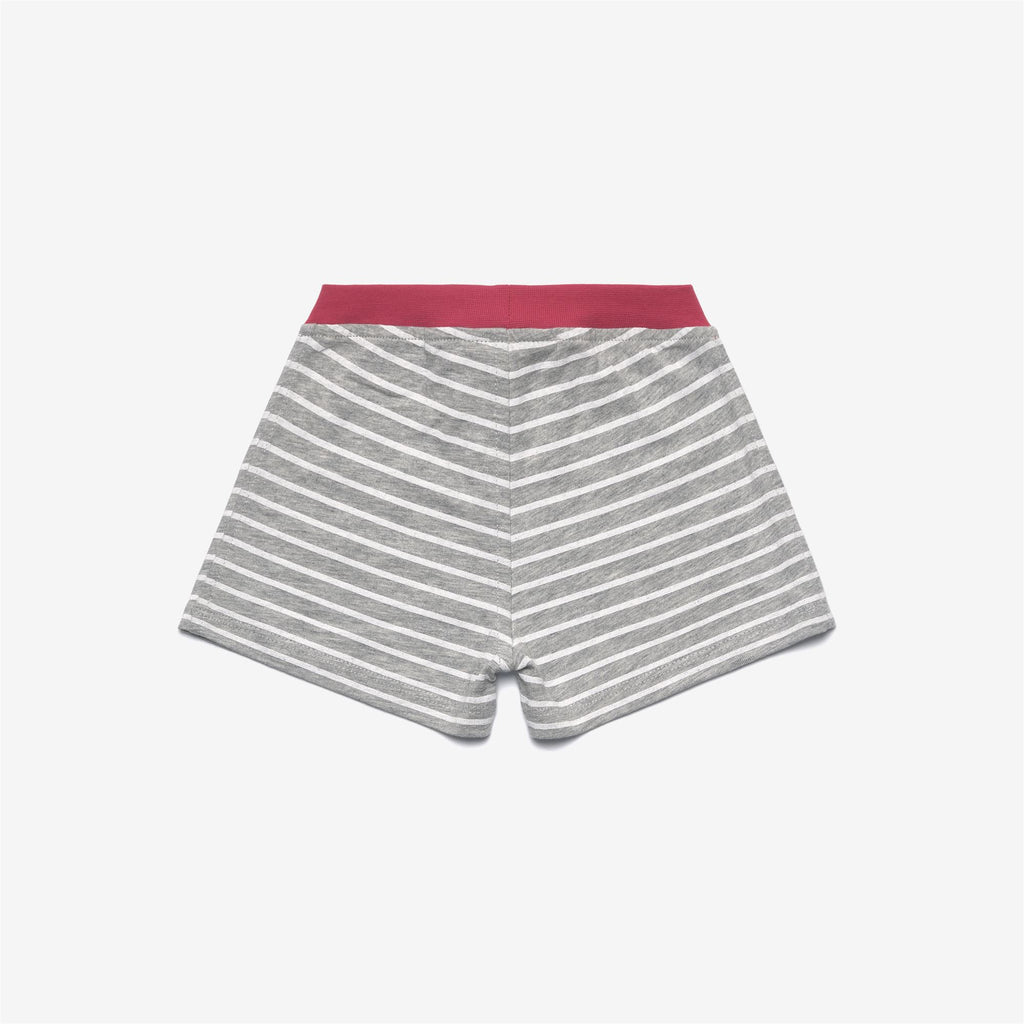 Shorts_Kid unisex_E. NOISETTE STRIPES_Sport Shorts_AHZ - White - DK PINK - Commercial 2