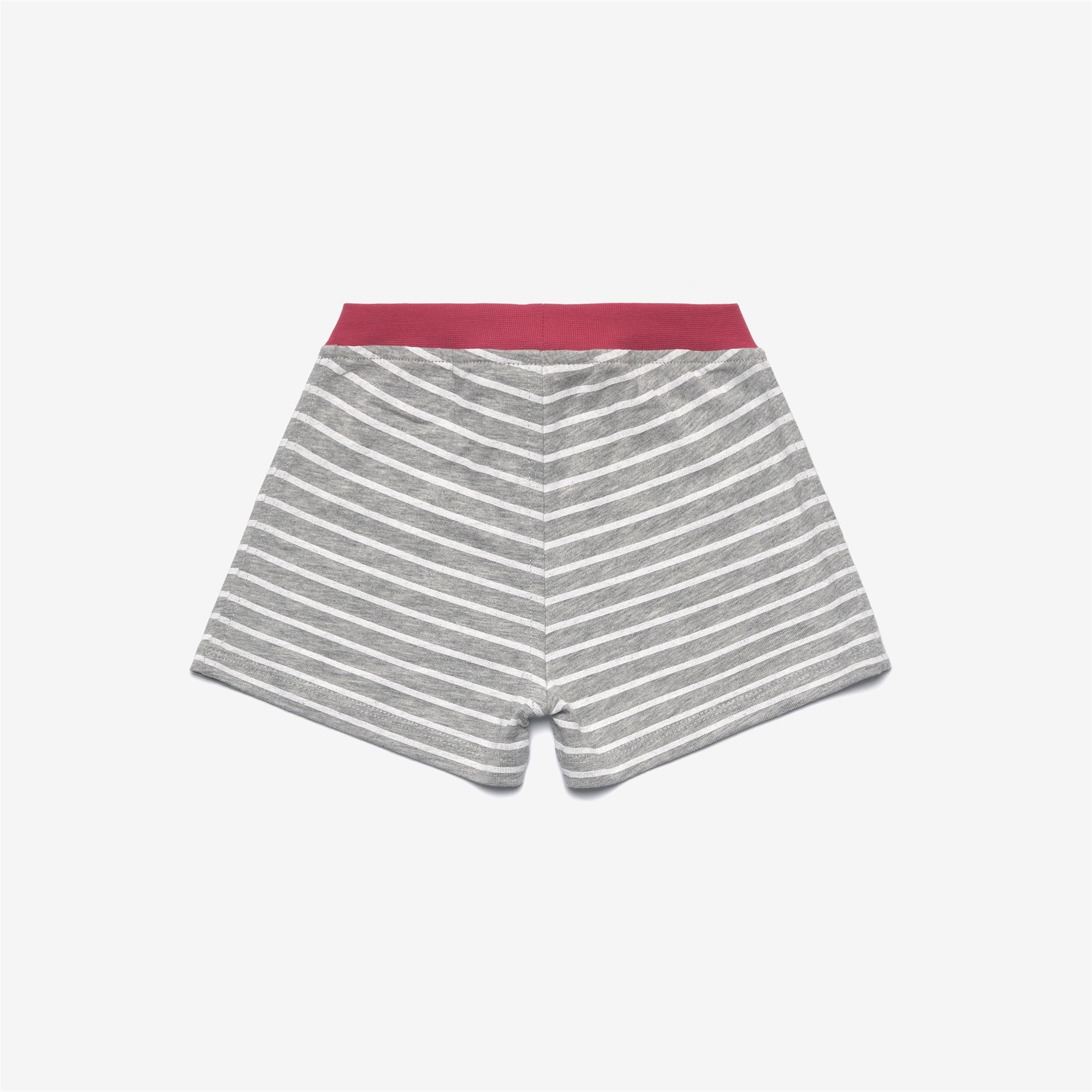 Shorts_Kid unisex_E. NOISETTE STRIPES_Sport Shorts_AHZ - White - DK PINK - Commercial 2