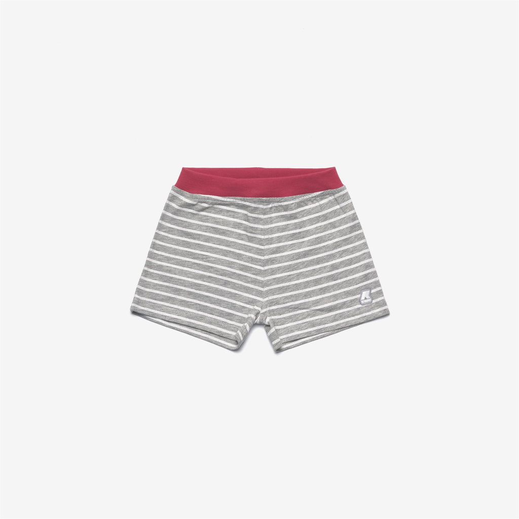 Shorts_Kid unisex_E. NOISETTE STRIPES_Sport Shorts_AHZ - White - DK PINK - Commercial 1