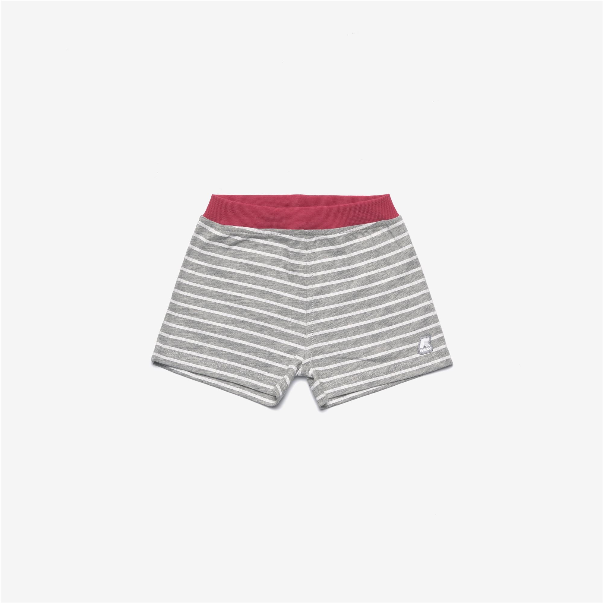 Shorts_Kid unisex_E. NOISETTE STRIPES_Sport Shorts_AHZ - White - DK PINK - Commercial 1