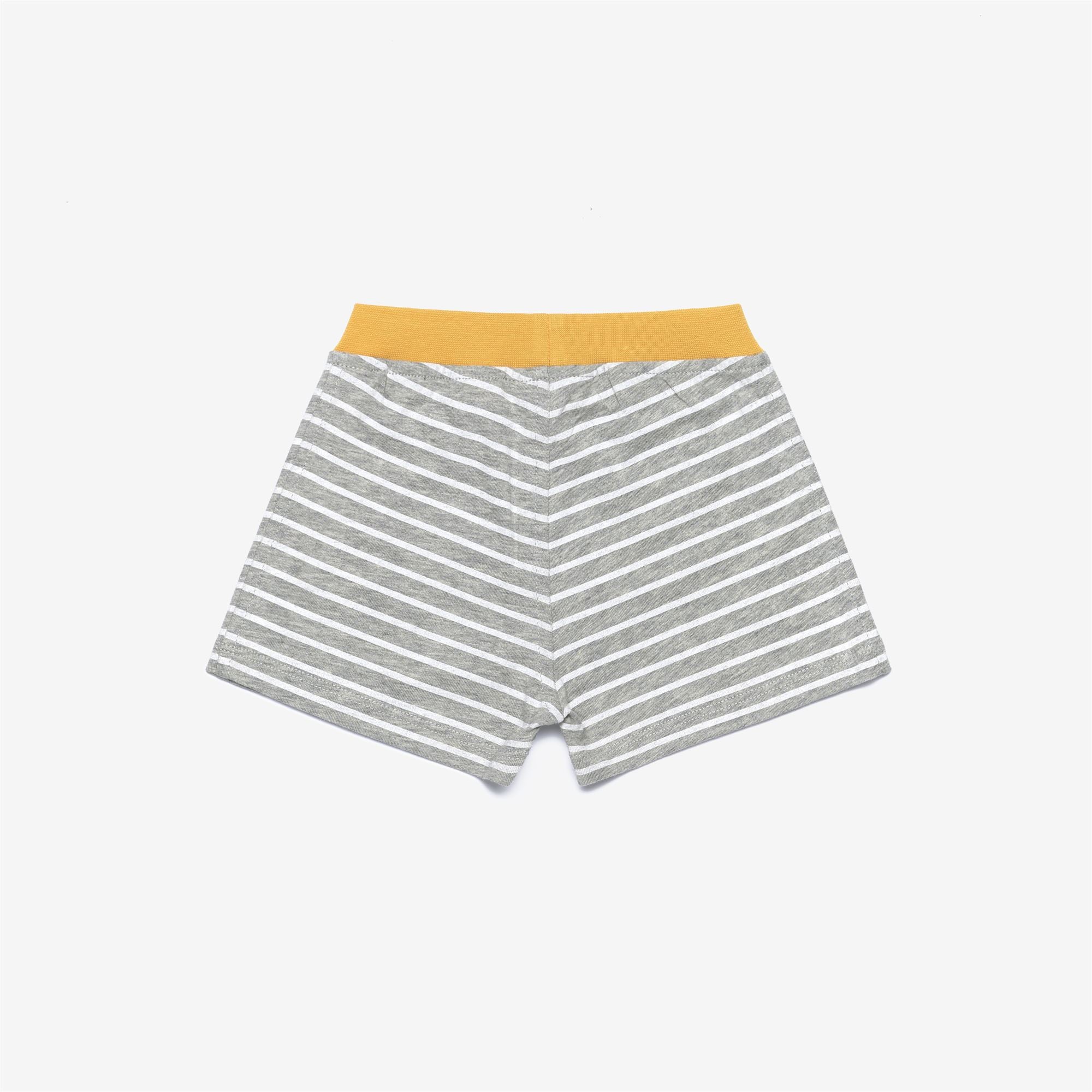 Shorts_Kid unisex_E. NOISETTE STRIPES_Sport Shorts_AHZ - White - Yellow Mimosa - Commercial 2