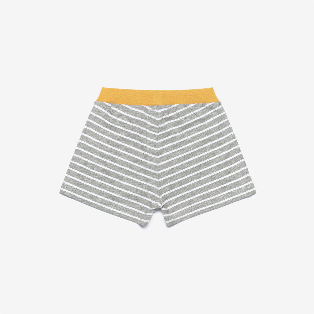 Shorts_Kid unisex_E. NOISETTE STRIPES_Sport Shorts_AHZ - White - Yellow Mimosa - Commercial 2