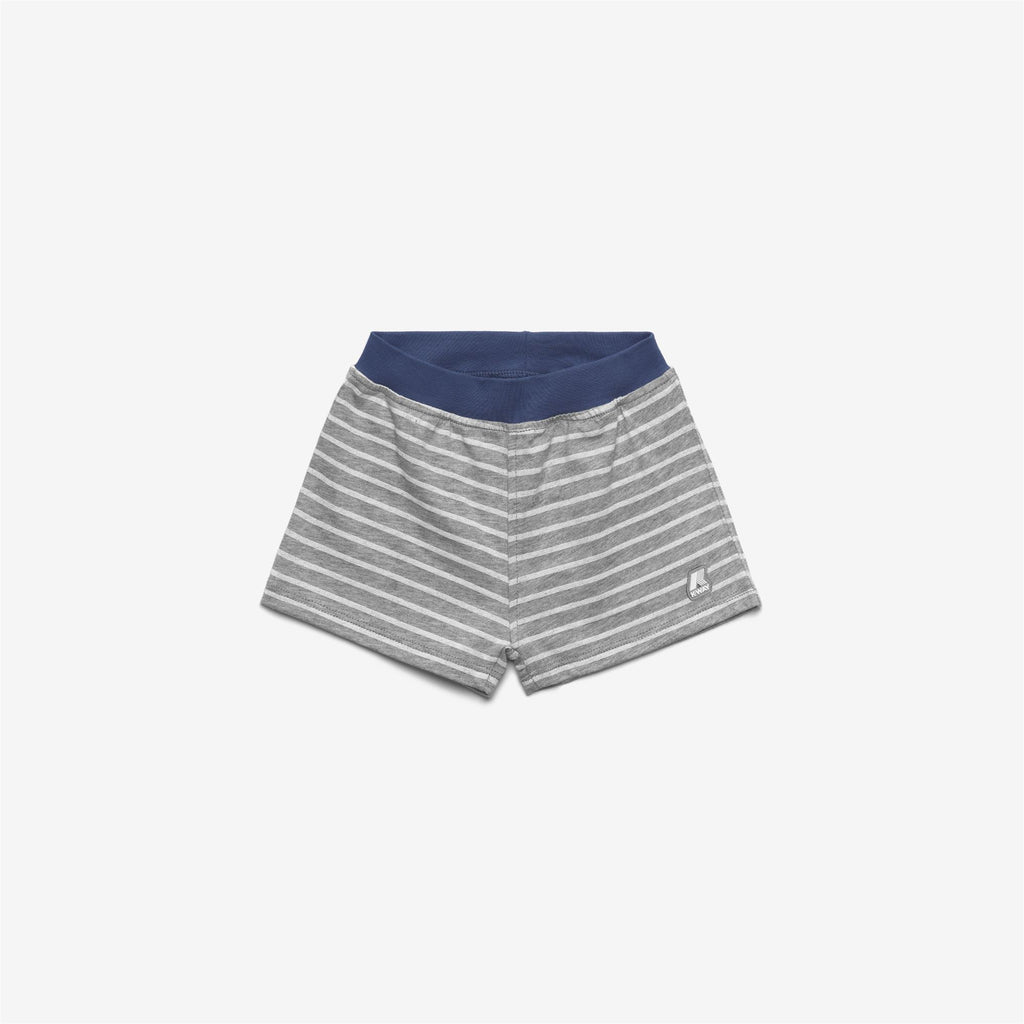 Shorts_Kid unisex_E. NOISETTE STRIPES_Sport Shorts_AHZ - White - Blue Fiord - Commercial 1